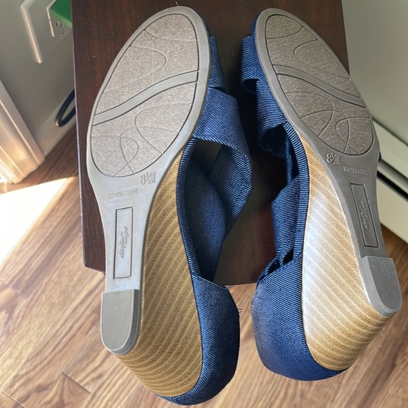 Denim fabric wedge sandals - Picture 3 of 5